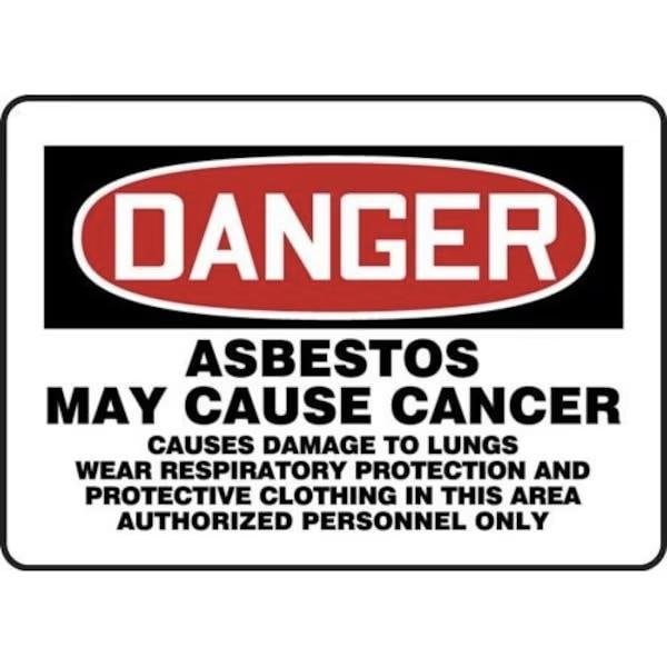 Accuform OSHA DANGER SAFETY SIGN ASBESTOS MCAW128XP MCAW128XP - main